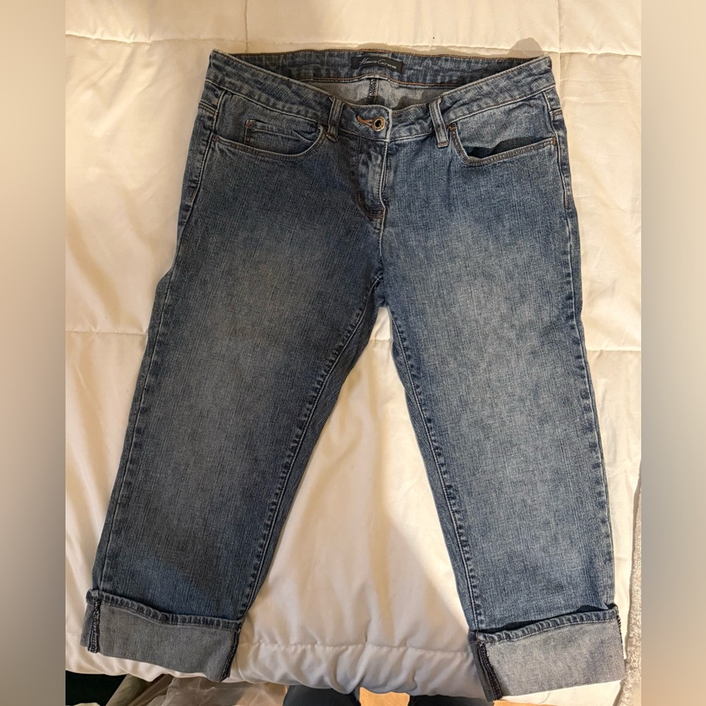 Kenneth Cole Stretch Denim Capris with Contrast Stitching